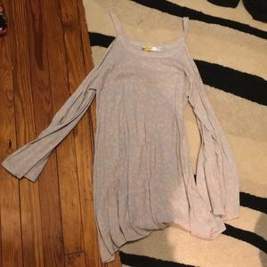 Lf cheetah print cold shoulder dress